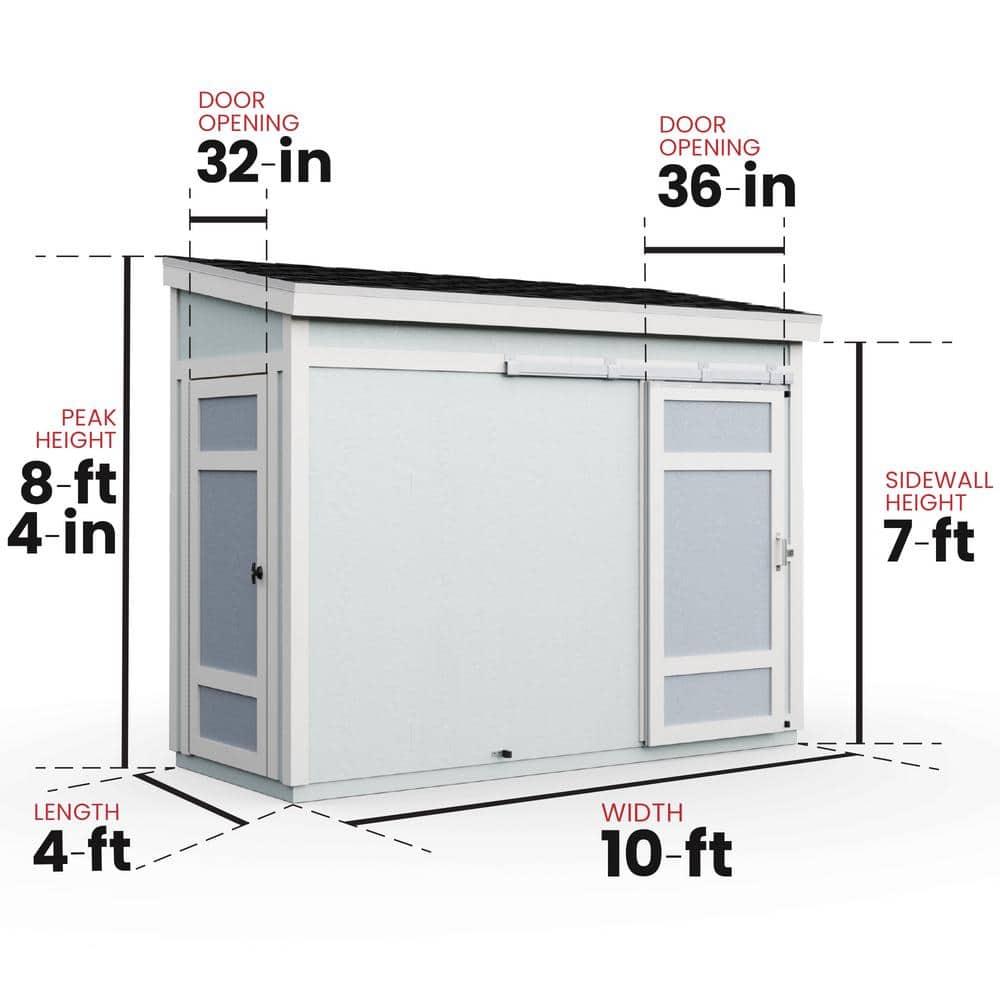 Handy Home Cambria 10 ft. W x 4 ft. D Wood Lean-To Storage Shed
