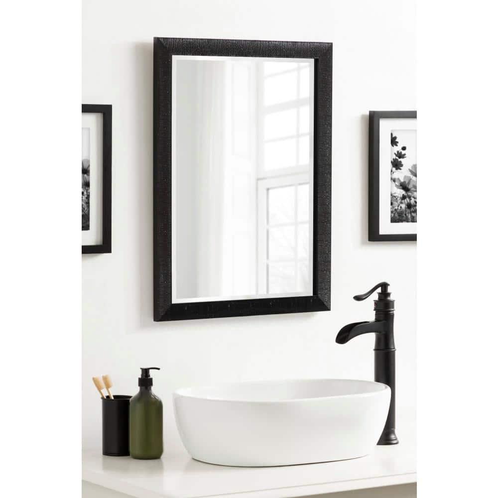 18"x24" Reyna Rectangle Wall Mirror Black - Kate & Laurel All Things Decor: Modern Style, No Assembly Required, Includes Hardware