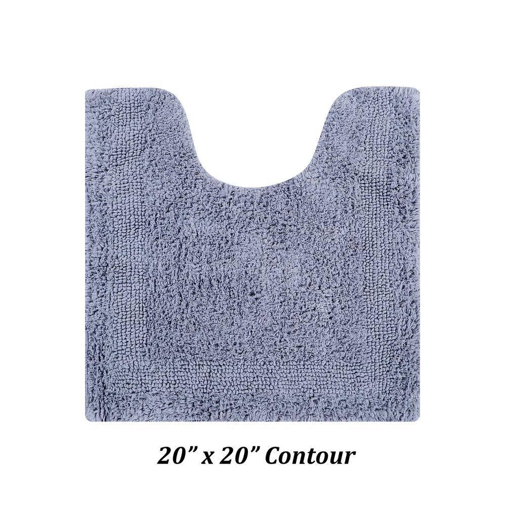 Better Trends Lux 100% Cotton Tufted Solid Reversible Bath Rug 20" x 20" Contour - Silver