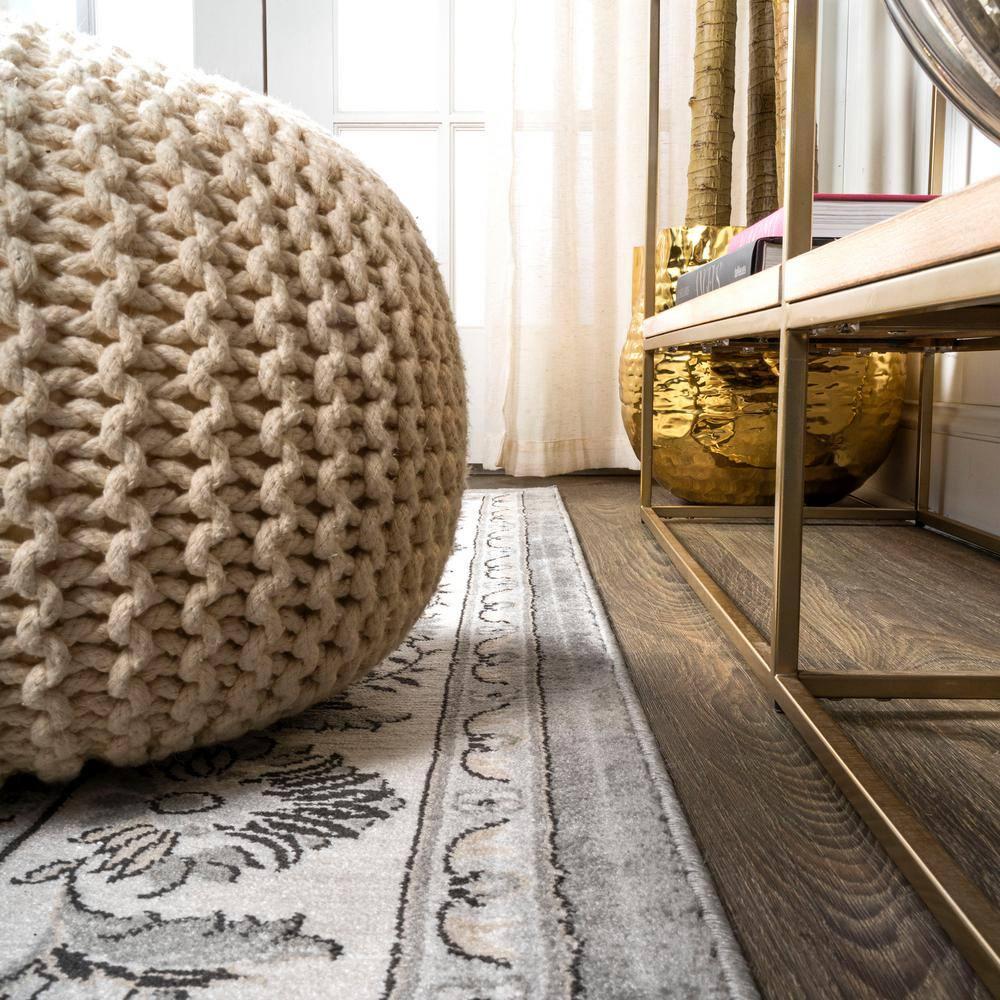 5'x 8' Cherie French Cottage Area Rug, Gray/Cream - JONATHAN Y