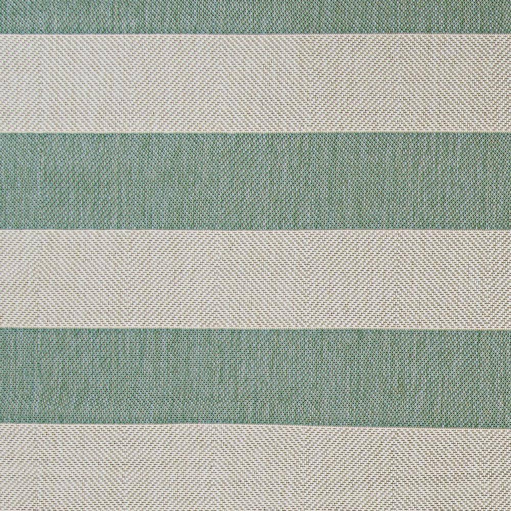 Couristan Afuera Yacht Club 5'3" x 7'6" Sea Mist Green and Ivory Stripe Outdoor Rectangle Rug