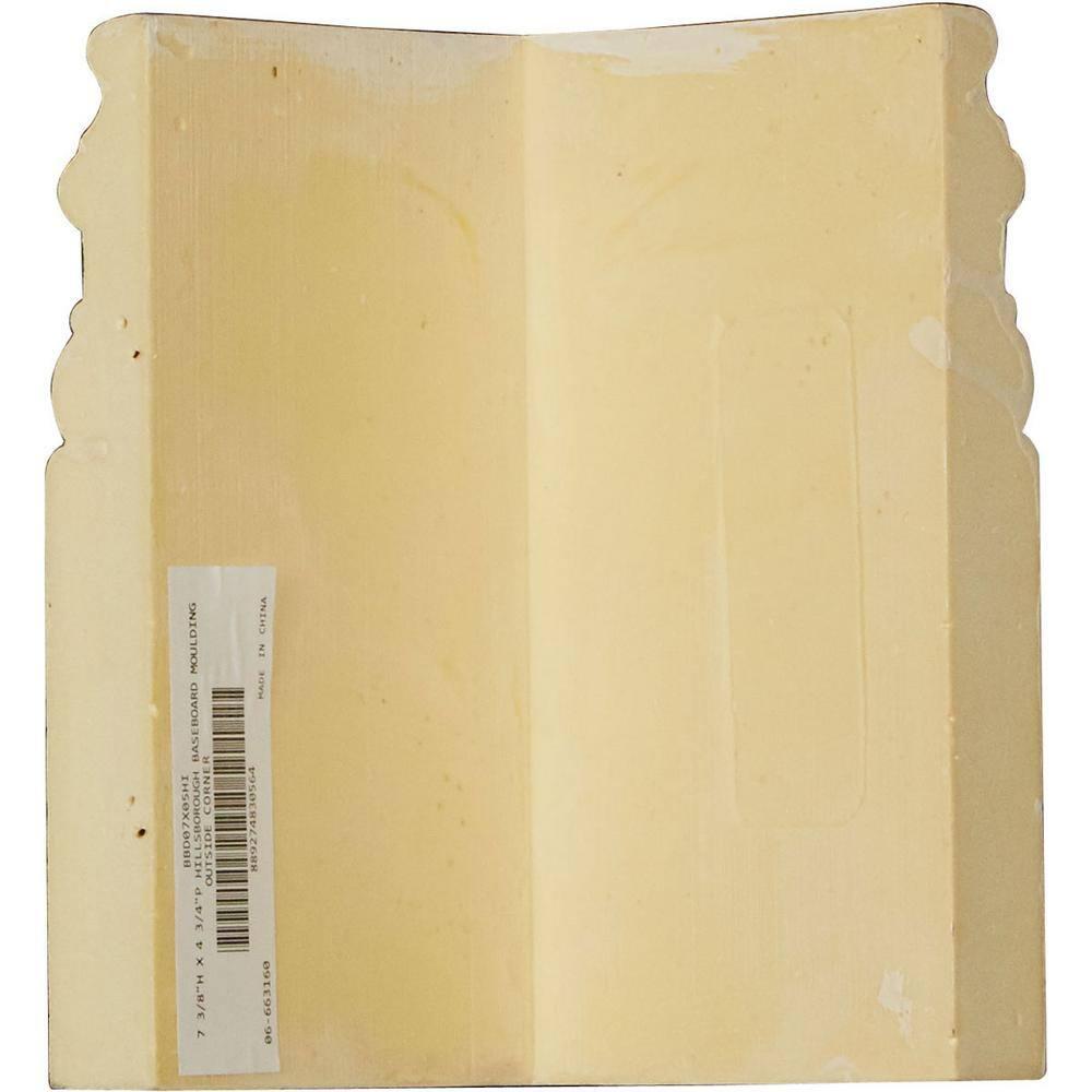 7 3/8"H x 4 3/4"P Hillsborough Baseboard Moulding Outside Corner