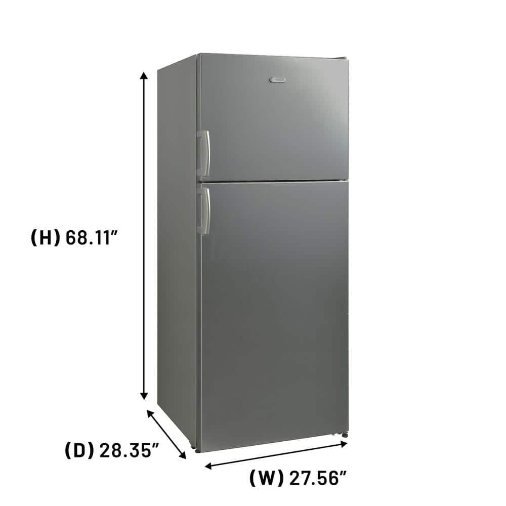 Equator Advanced Appliances Equator 14.3 cf Stainless Refrigerator-Freezer Top Mount Frost Free E-Star Europe RF 142 S