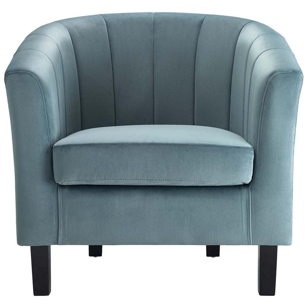 Modway Prospect Channel Tufted Performance Velvet Armchair - Light Blue
