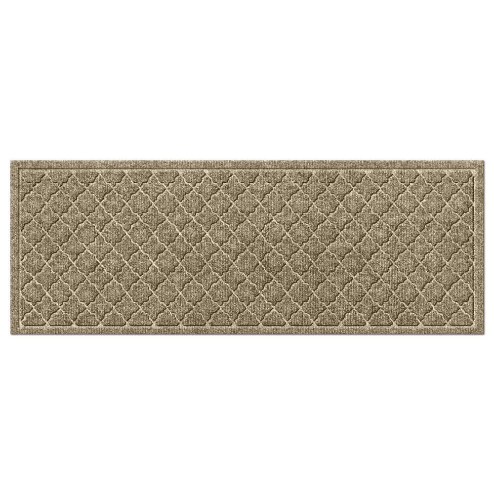 Camel Geometric Non-slip Synthetic 22" x 60" Floor Mat