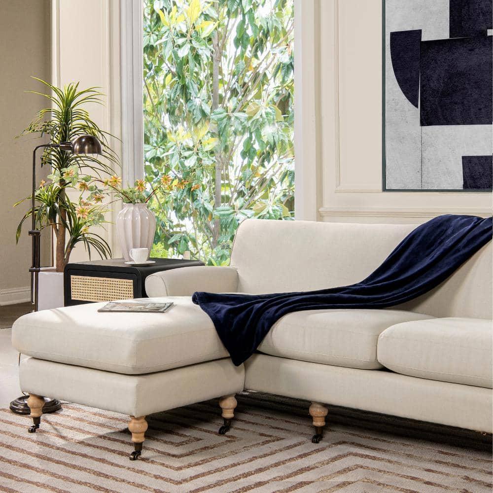 Jennifer Taylor Home Alana 88" Lawson L-Shape Reversible Living Room Sectional Sofa, Light Beige