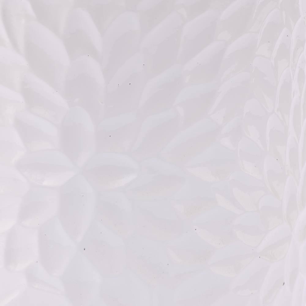 LuxenHome White MgO Floral Round Planter