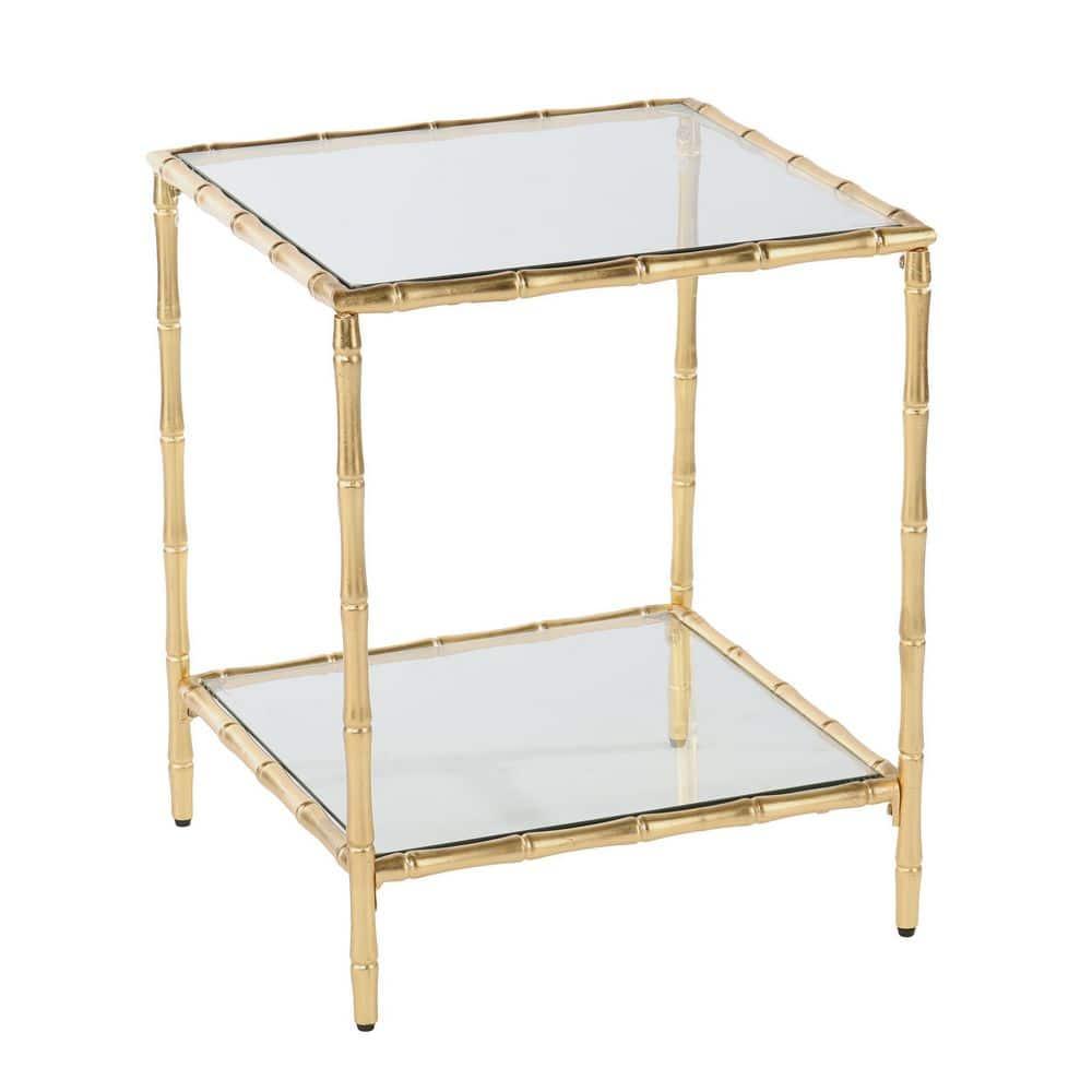 Oversley Glass-Top Accent Table - Gold - SEI