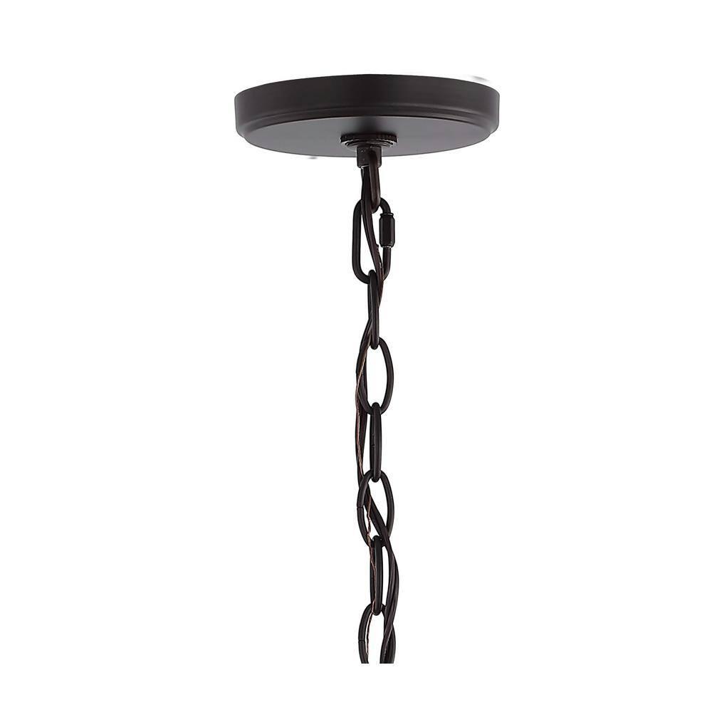 Camden 13" 4-Light Iron Classic Midcentury Pendant Lantern, Oil Rubbed Bronze