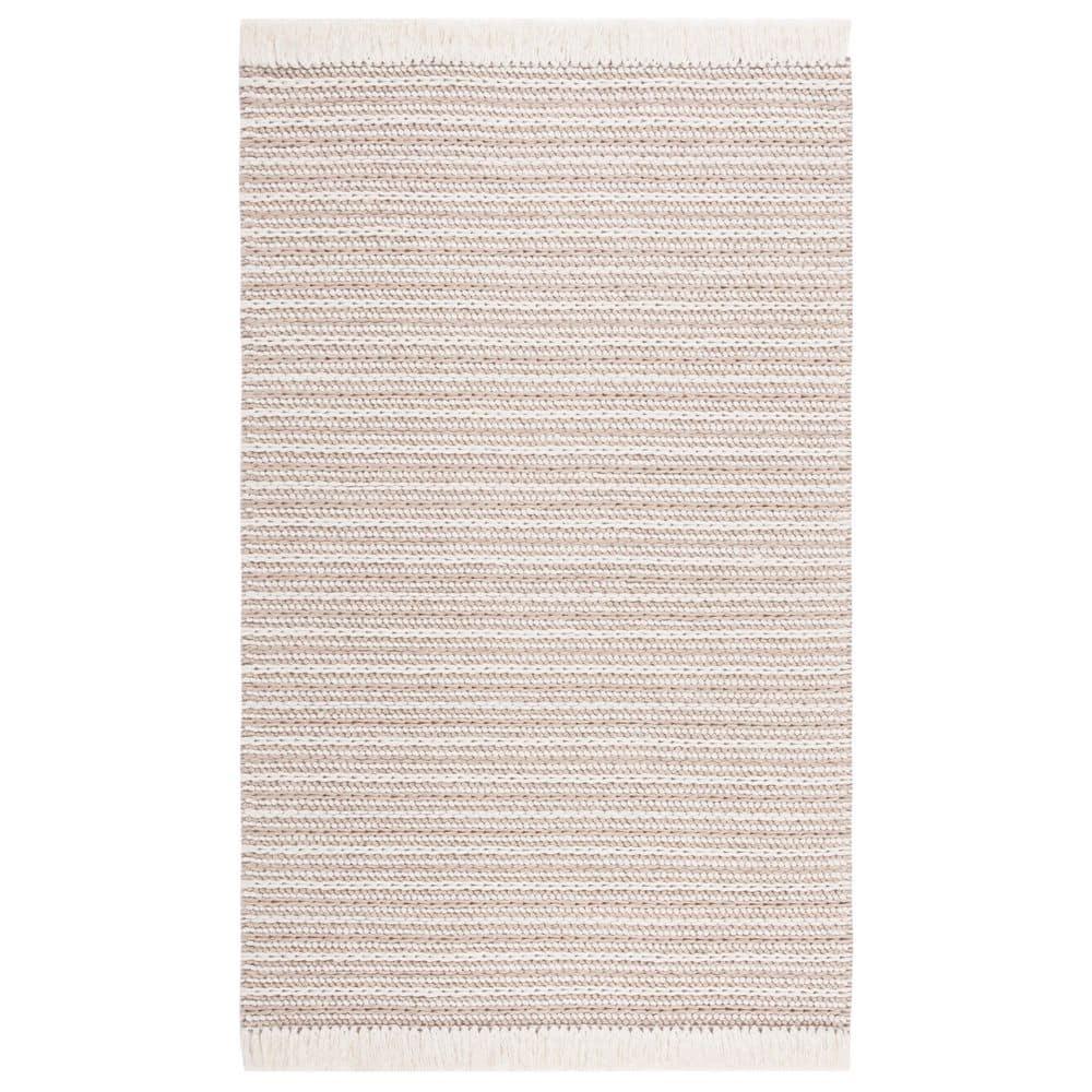 Natura NAT208 Handmade Indoor Area Rug - Taupe / Ivory - 4'x6' - Safavieh