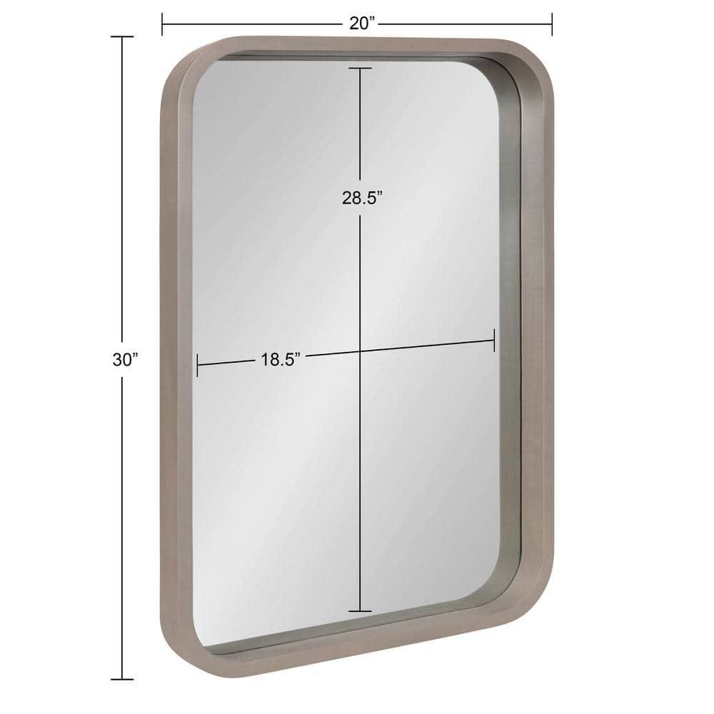 Kate and Laurel Hutton Wood Rectangle Mirror, 20x30, Gray