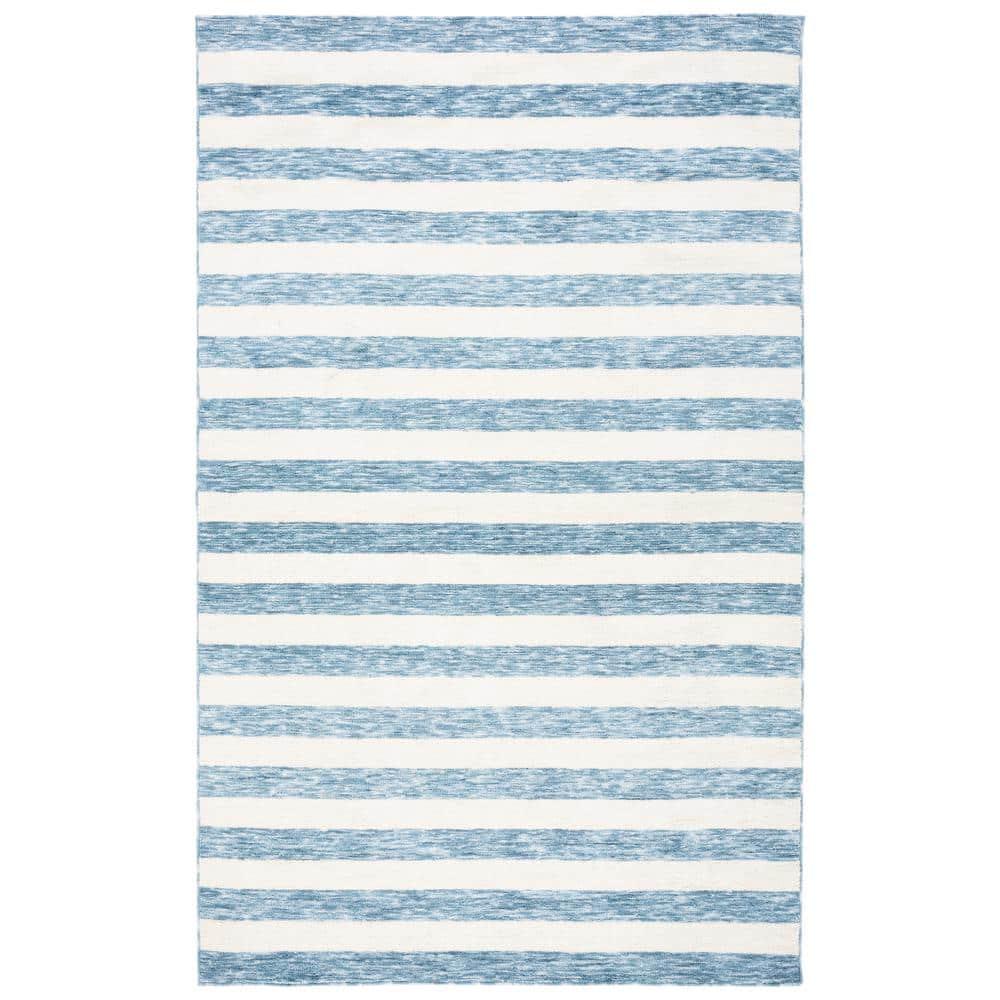 Easy Care ECR115 Power Loomed Machine Washable Indoor Area Rug - Light Blue/Ivory - 6'x9' - Safavieh