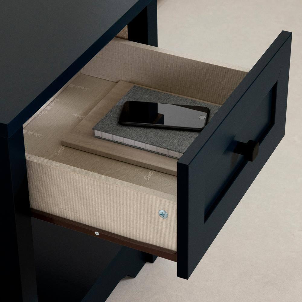 Farnel End Table Navy Blue - South Shore: Laminated Particle Board, 22.5" High, CARB Certified