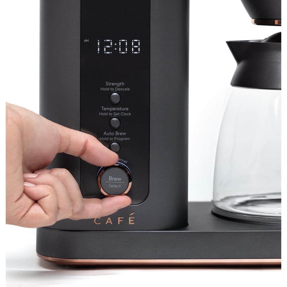 Café ™ Matte Black 10-Cup Drip Coffee Maker with Glass Carafe