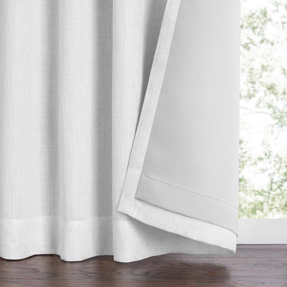 Harrow Solid Texture Room Darkening Single Window Curtain Panel - 52" x 95" - White - Elrene Home Fashions