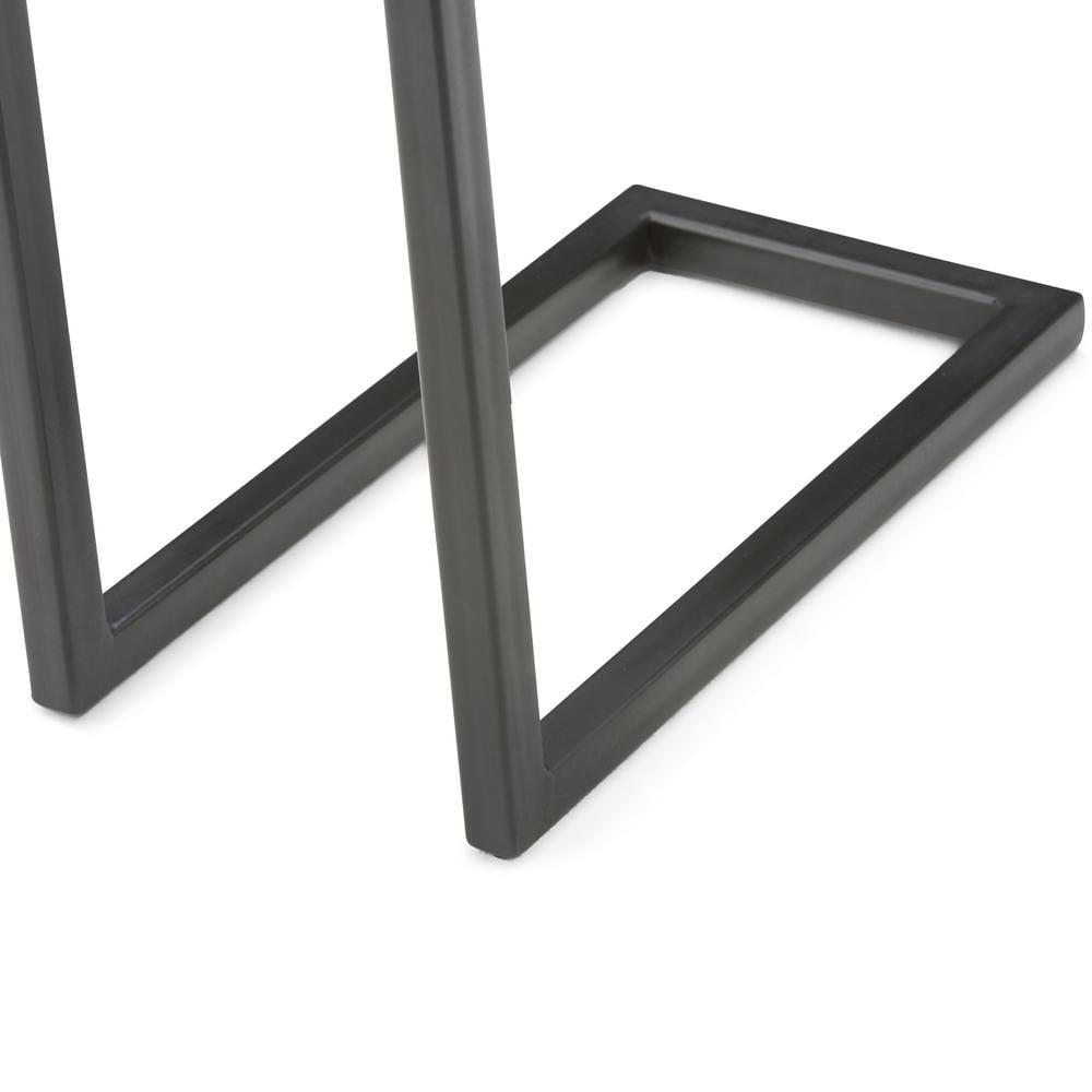 Vynxaria C-Shaped Coffee Tables - Dark Cognac Brown Elegance