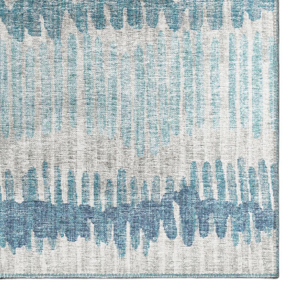 Rylee Blue 2 ft. 3 in. x 7 ft. 6 in. Geometric Indoor/Outdoor Area Rug