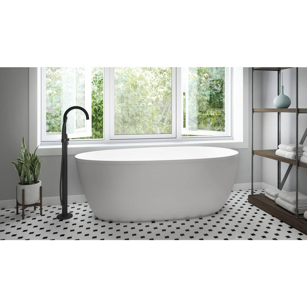 Stretto 59" x 30" Freestanding Soaking Acrylic Bathtub