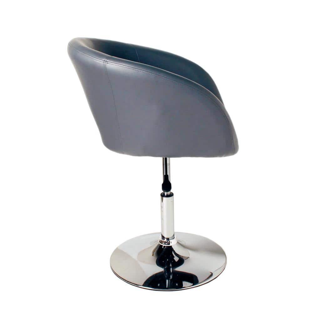 Silla de Centro Giratoria Ajustable de Piel Sintética, Gris