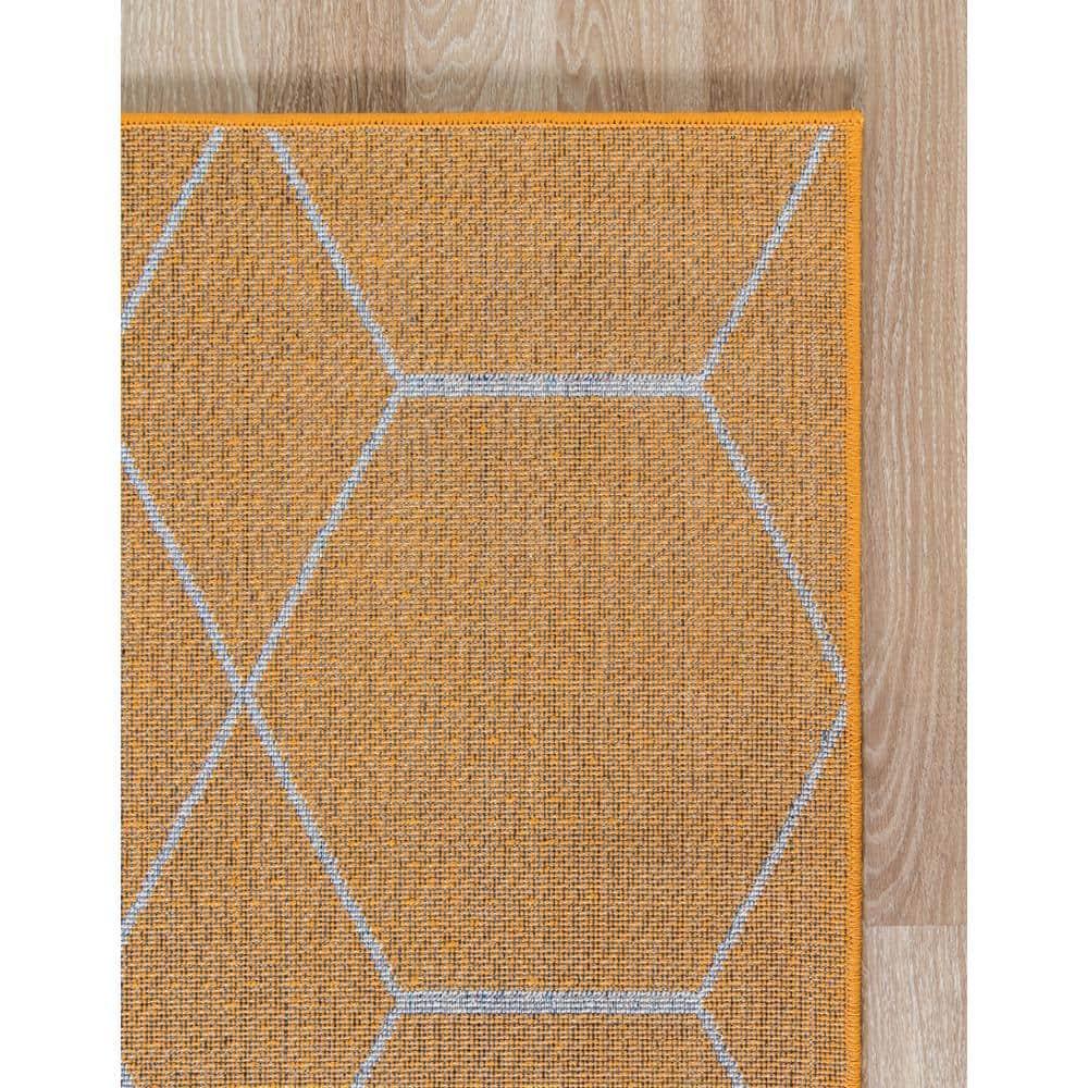 Unique Loom 2' 0 x 8' 8 Trellis Frieze Geometric Orange Area Rug
