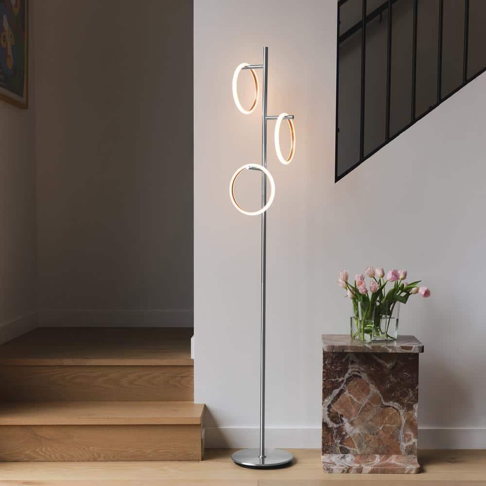 Brightech Saturn 66 in. Industrial 3-Light 3-Way Dimming LED Floor Lamp