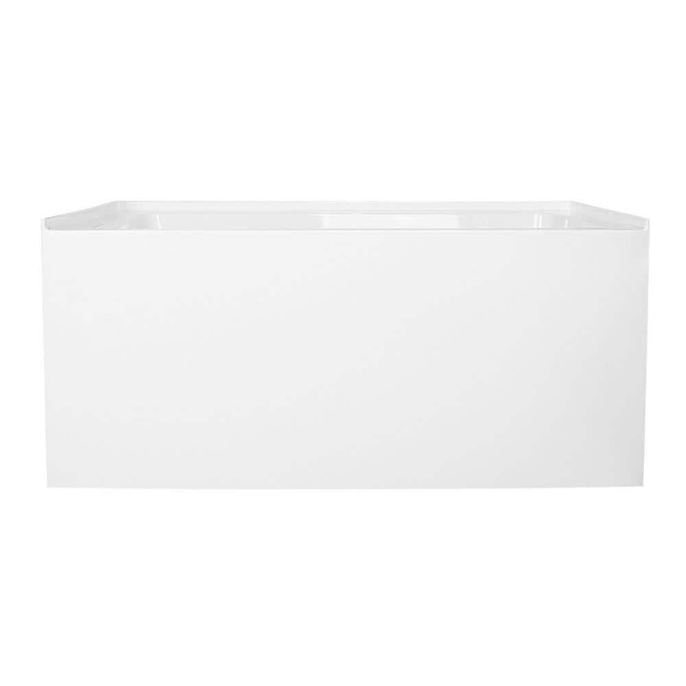48 in. Aqua Eden Ambry Acrylic Alcove Tub with Right Hand Drain Hole, White