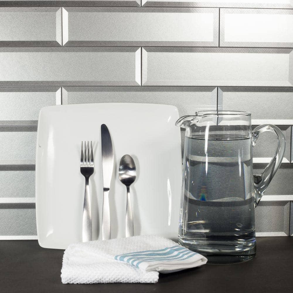 Forever Matte 3 in. x 6 in. Diamond Grade Glass Straight Edge Subway Decorative Kitchen & Bathroom Wall Tile