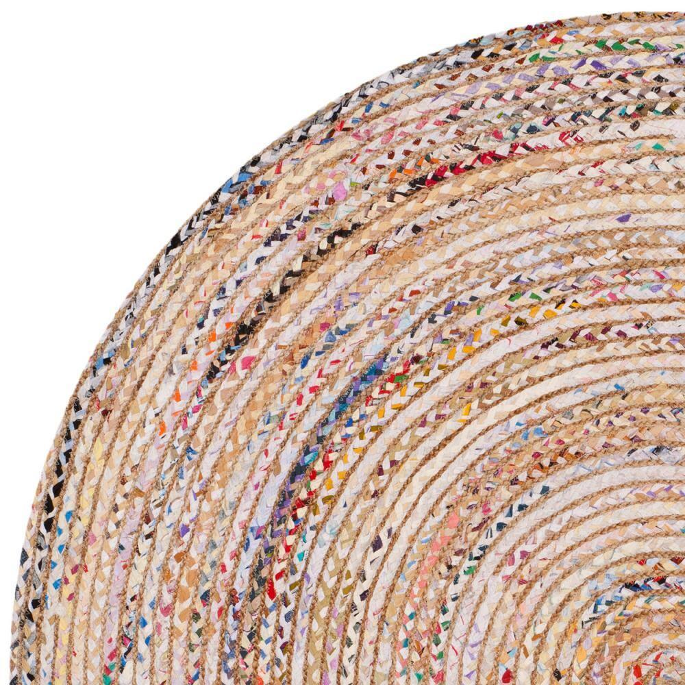 Cape Cod CAP202 Woven Indoor Area Rug - Beige/Multi - 4'x4' Round - Safavieh