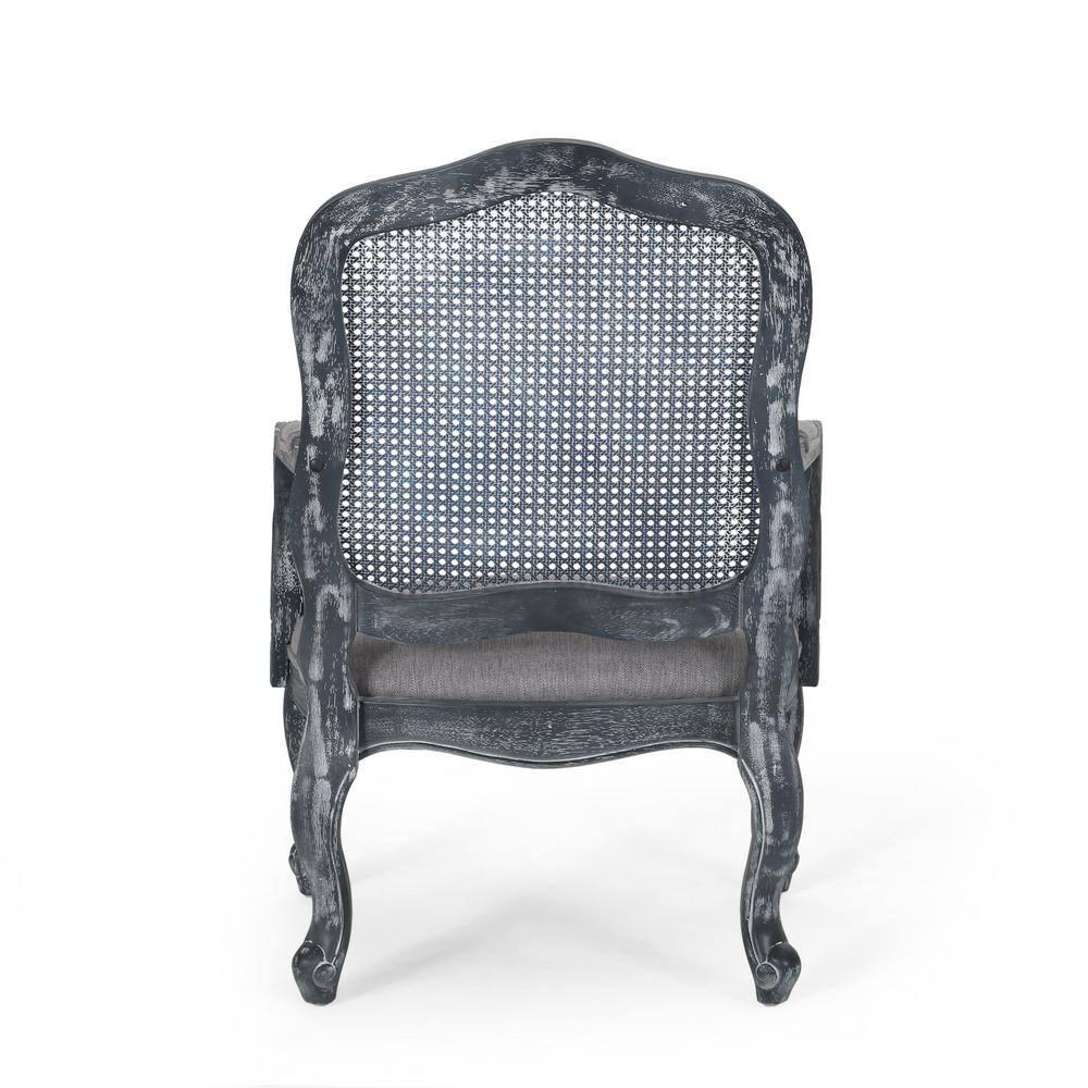 Noble House Corral French Fabric Dining Chair, Set of 2, Gray