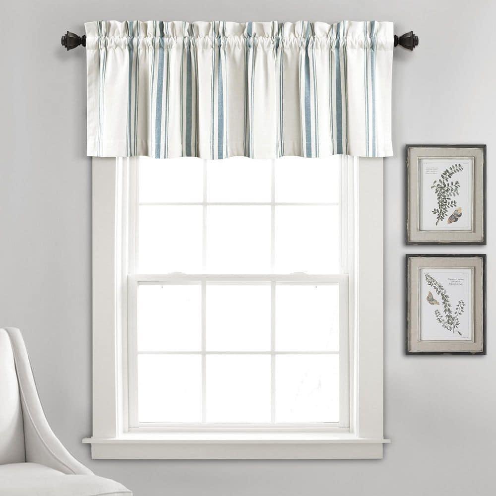 Farmhouse Stripe Striped Ruffled 52'' W Window Valance