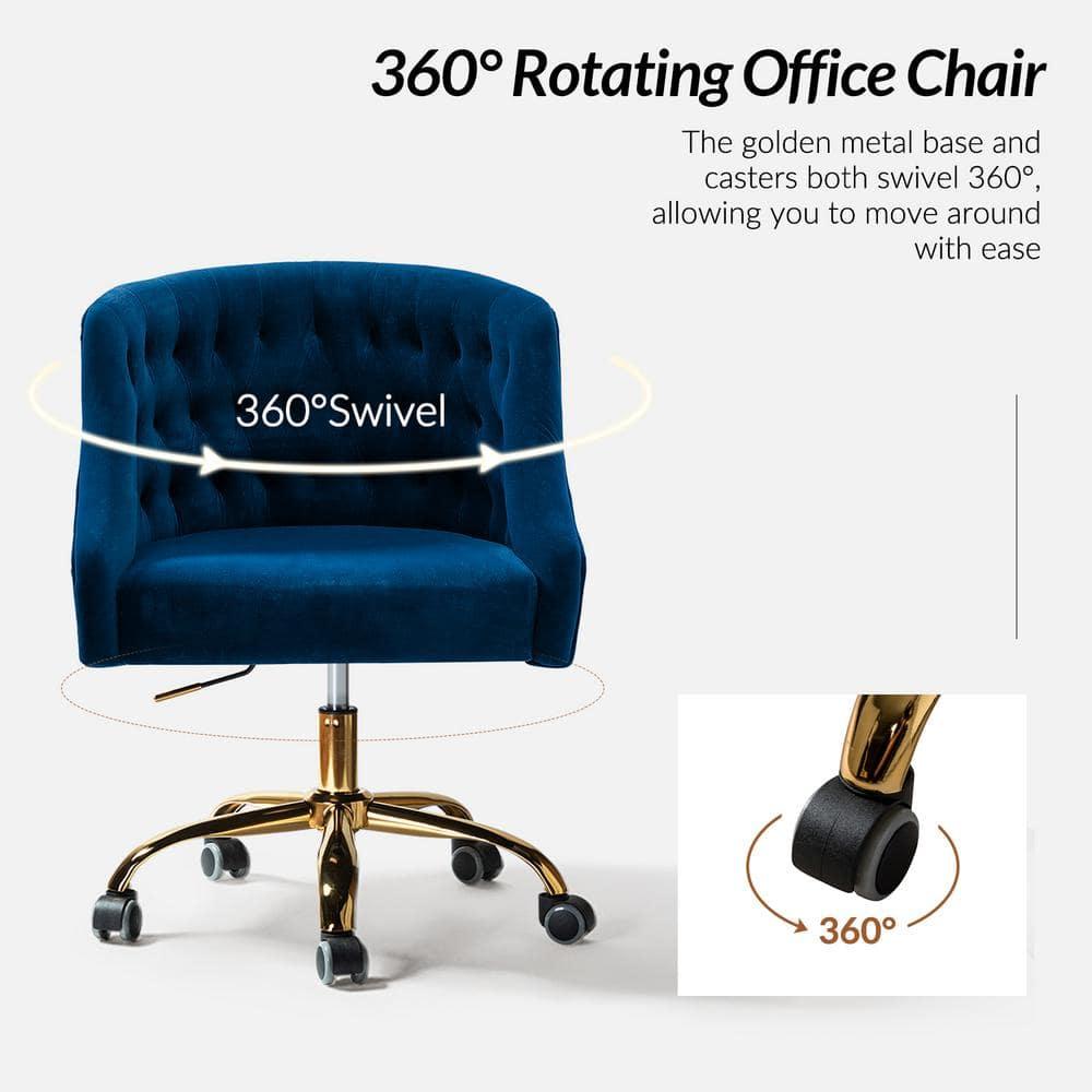 14 Karat Home Lydia Manager's Chair with Swivel, Navy