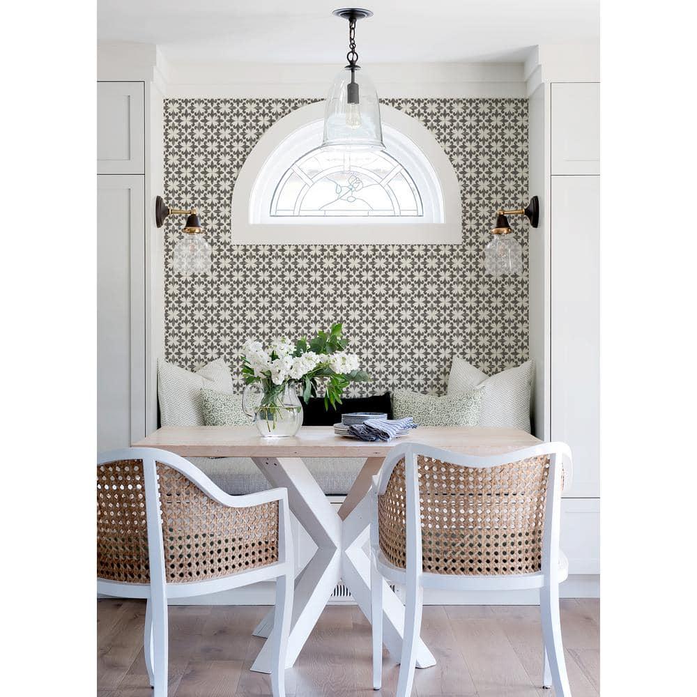 Chesapeake Remy Black Fleur Tile Wallpaper