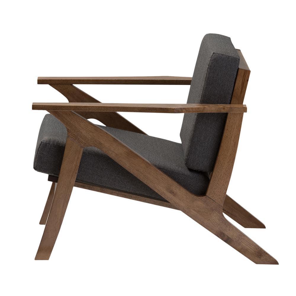 Cayla Lounge Fabric Chair in Gray