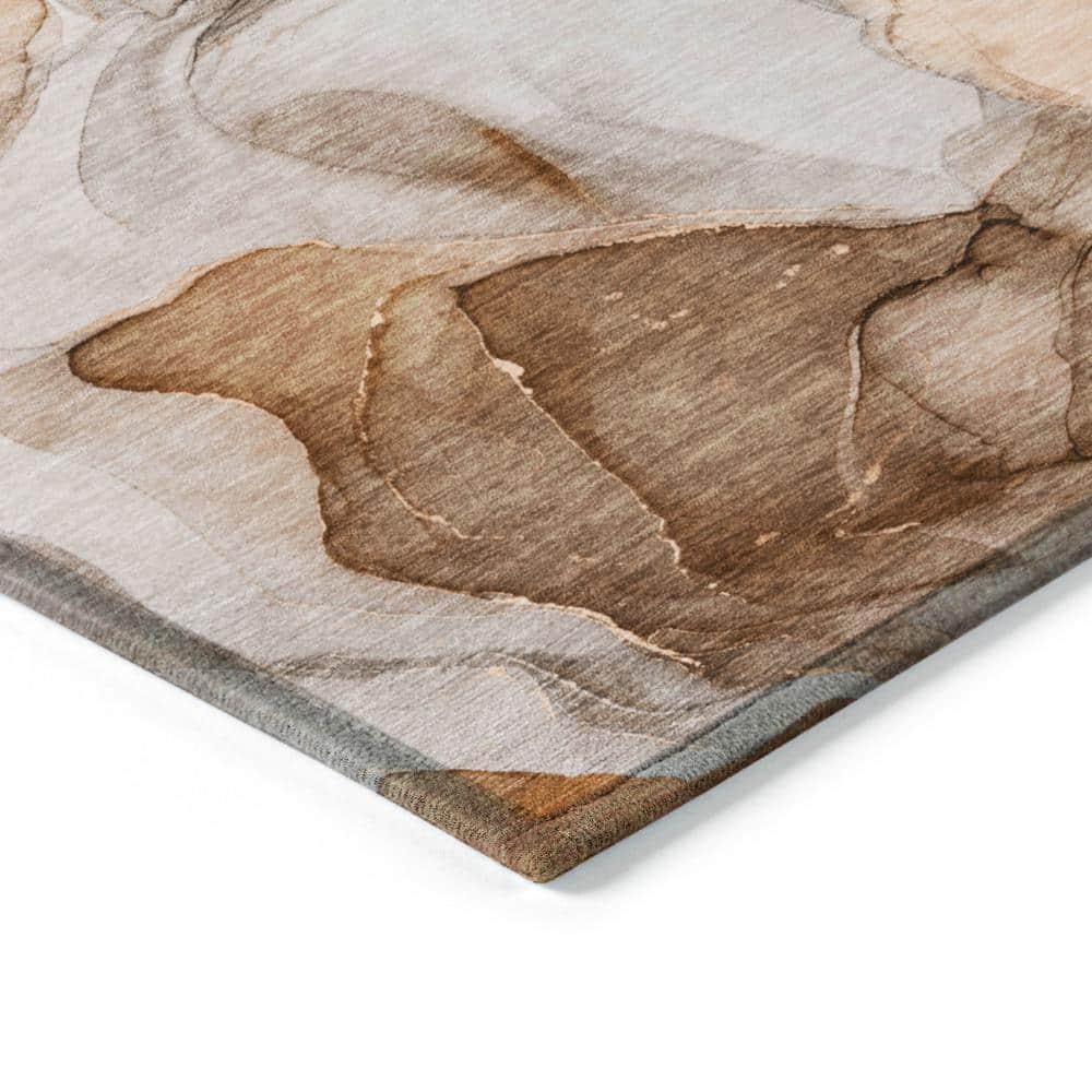 Addison Rugs Chantille Indoor/Outdoor Transitional Watercolors Orange Washable Rectangle Rug, 1'8" x 2'6"