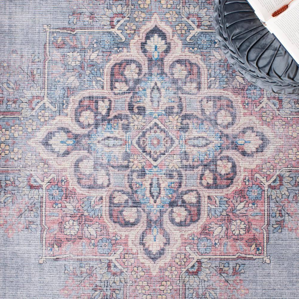 Serapi SEP580 Power Loomed Machine Washable Skid-Resistant Indoor Area Rug - Ivory/Blue - 5'3"x7'6" - Safavieh