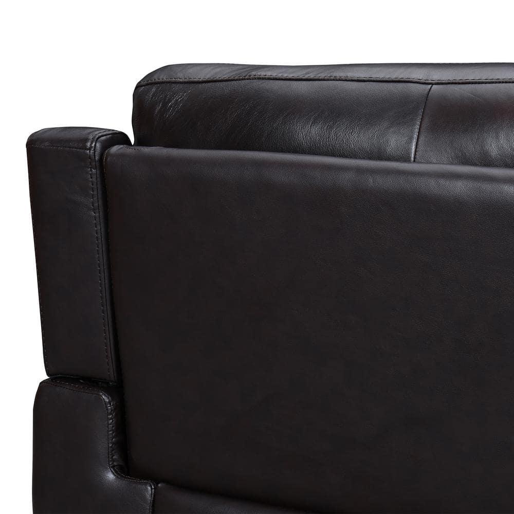 Armen Living Lizette 40" Leather Power Recliner with USB in Brown