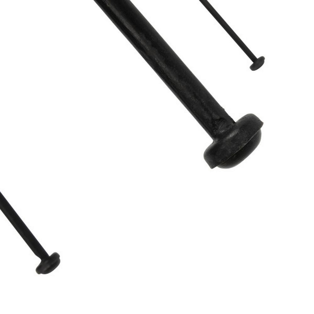 Storied Home Rattan Bar Stool Black: Wrought Iron Frame, Fixed Height, Spot Clean, Adult Use