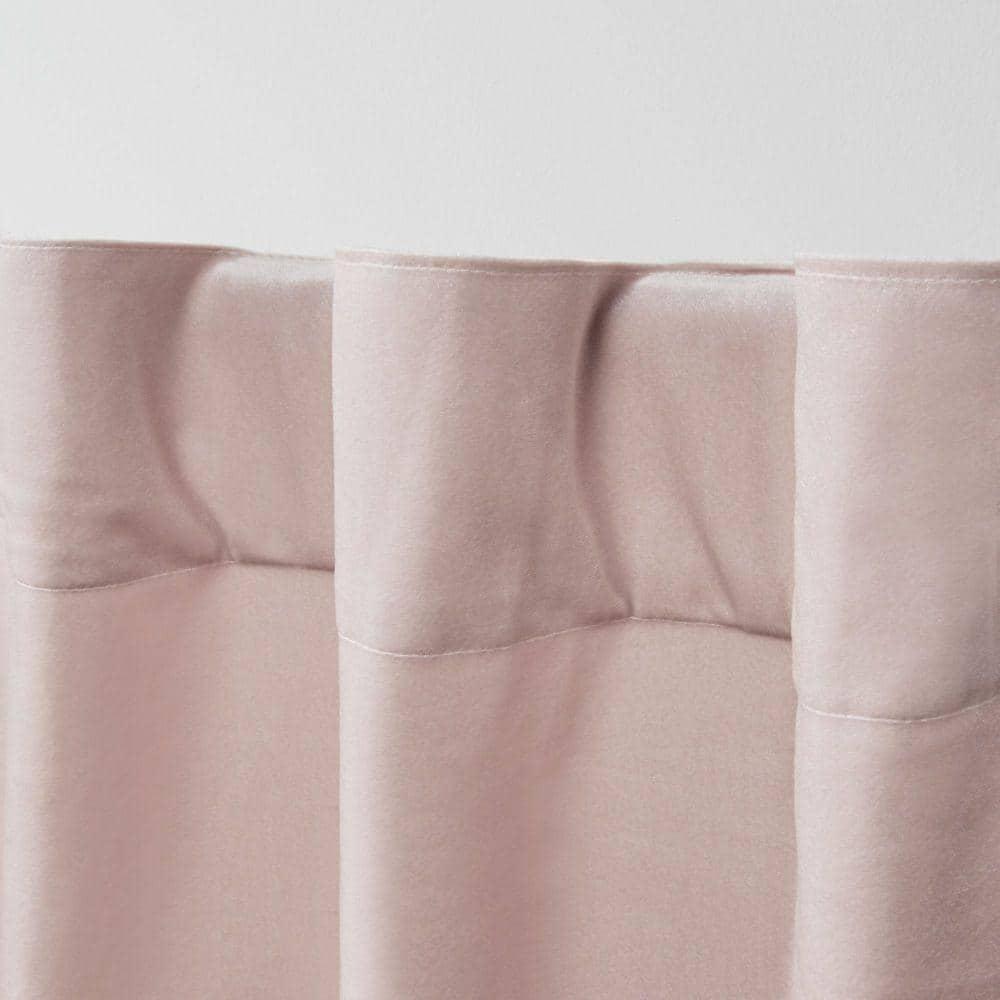 Set of 2 (84"x54") Velvet Back Tab Light Filtering Window Curtain Panels Blush Pink - Exclusive Home: Polyester, OEKO-TEX Certified