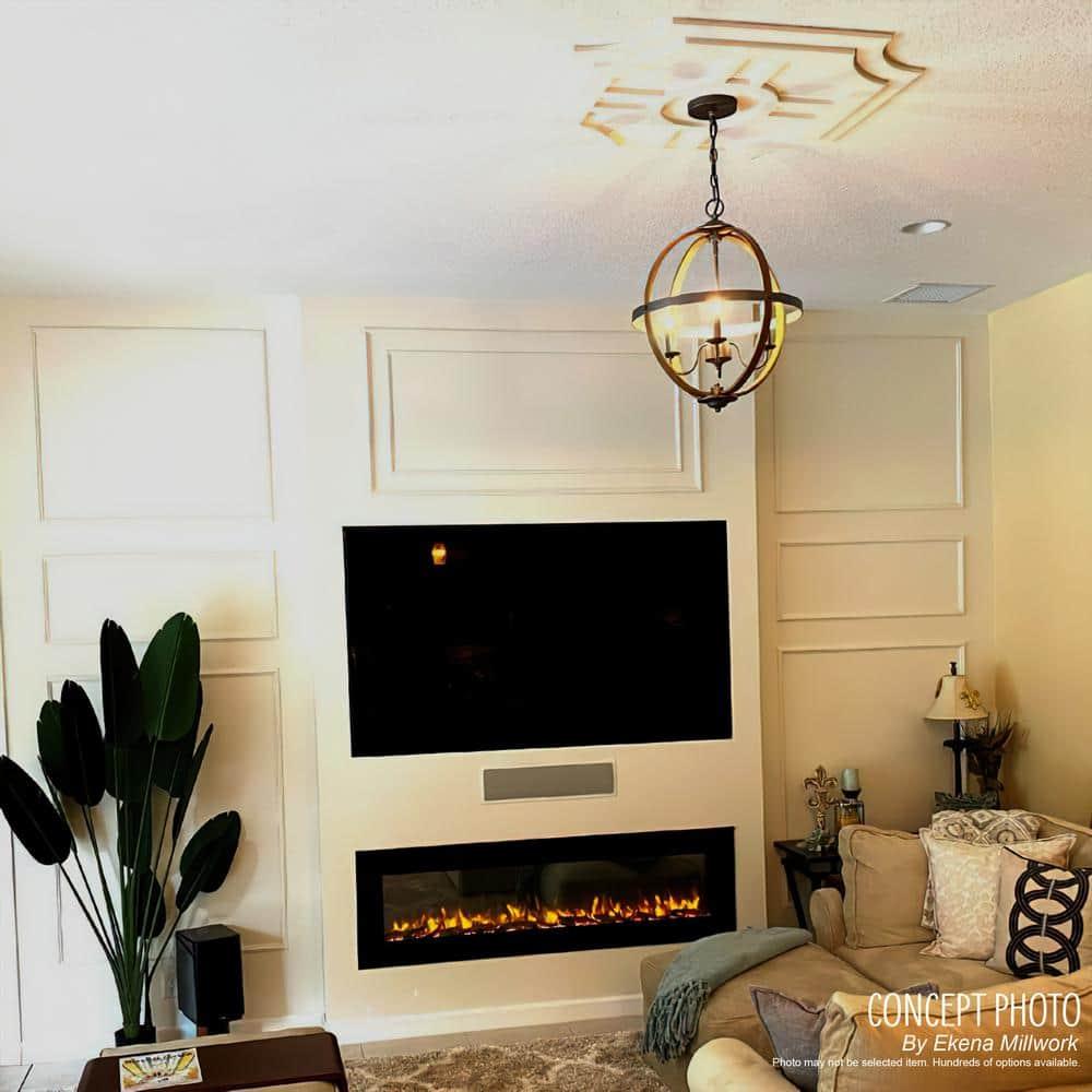 Ekena Millwork Rectangle Architectural Grade PVC Contemporary Ceiling Medallion CMP10X5RE