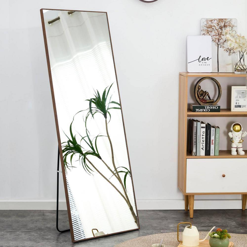 2025 New 65" x 23" Full Length Mirror, Wall/Floor Mounted Dressing Mirror with Wooden Frame, Decorative Mirror for Living Room, Bedroom, Cloakroom