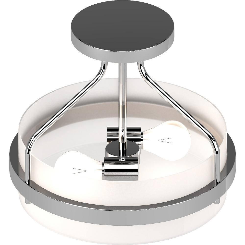 Volume Lighting 4743 Emery 2 Light 13" Wide Semi-Flush Ceiling Fixture - Chrome