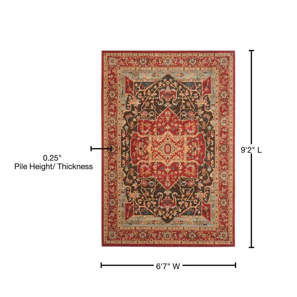Mahal MAH625 Power Loomed Indoor Area Rug - Red/Red - 6'7"x9'2" - Safavieh.