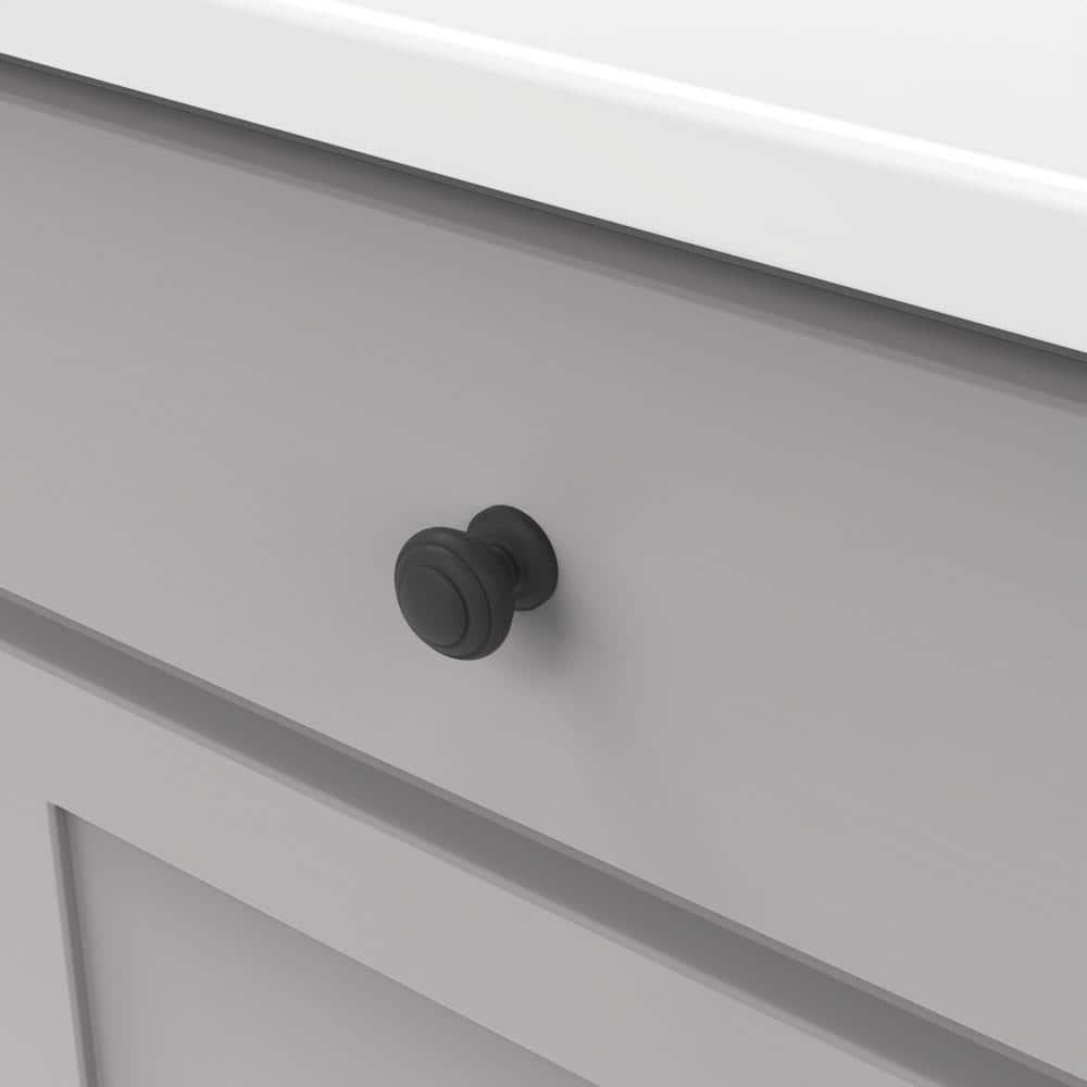 Zephyr Collection Knob 1-1/4 Inch Diameter Matte Black Finish