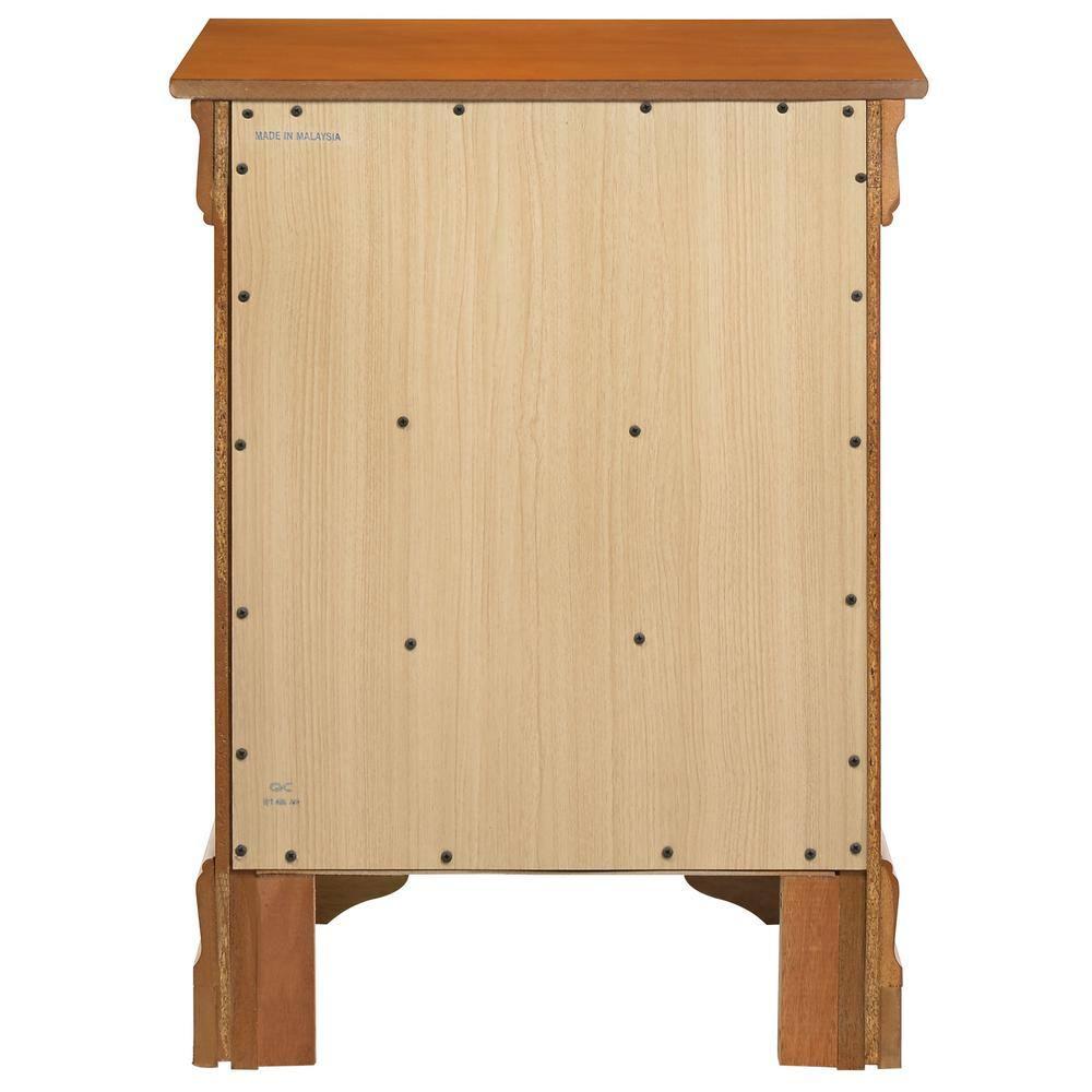 Passion Furniture Louis Philippe 3-Drawer Oak Nightstand (29 in. H x 21 in. W x 16 in. D)