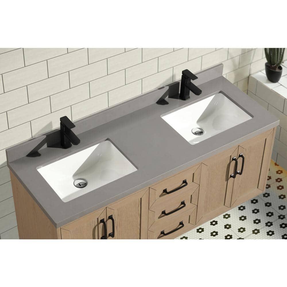 Ari Kitchen & Bath Venice 55'' Double Bathroom Vanity with Quartz Top