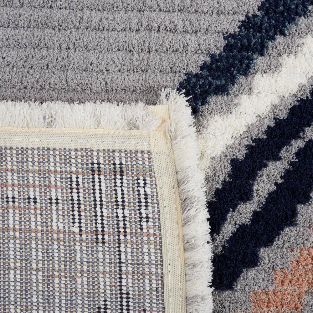 SAFAVIEH Marrakesh Naomi Southwestern Polyester Area Rug, Grey/Blue Rust, 9' x 12'