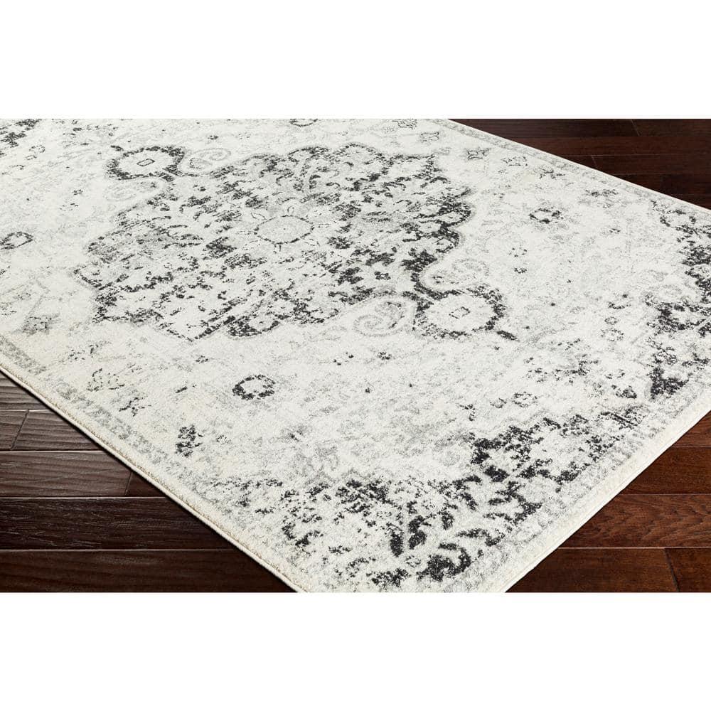 Livabliss Harput Vintage Medallion Area Rug,7'10" x 10'2",Charcoal