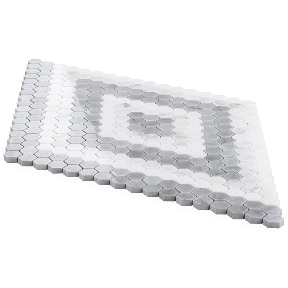 Hyperion 15.03'' W x 17.36'' L Marble Tile Mosaic Sheet