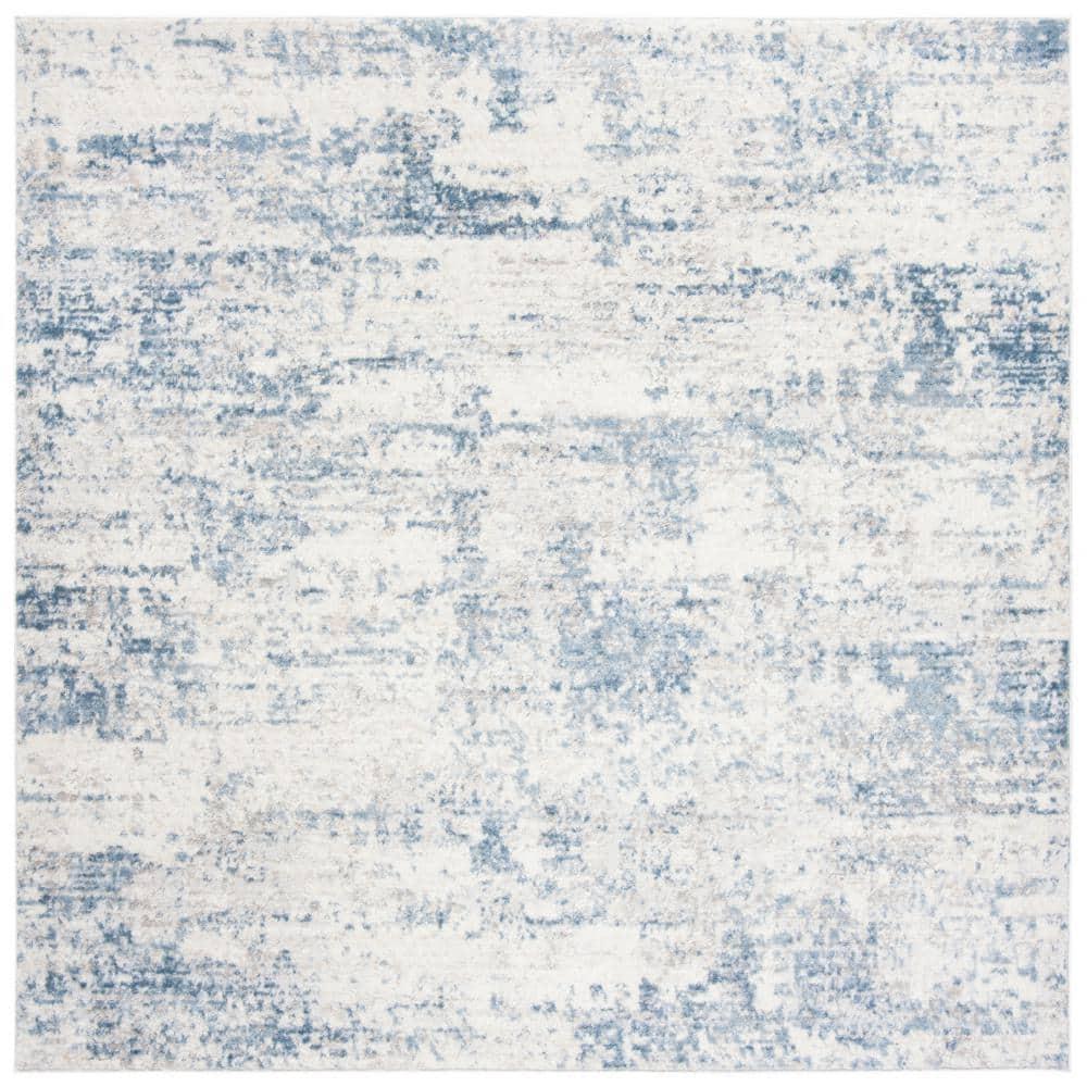 Amelia ALA700 Power Loomed Area Rug - Ivory/Blue - 6'7"x6'7" - Safavieh.