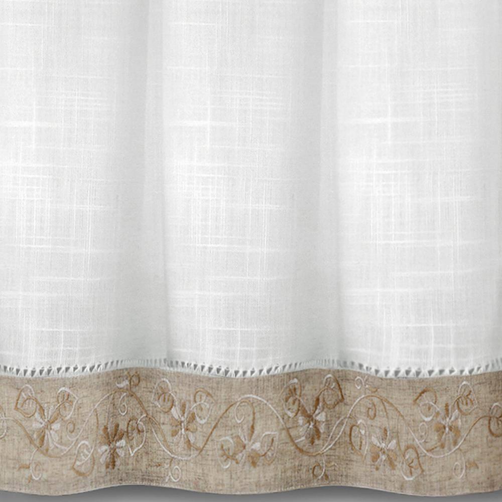 Achim Oakwood Polyester Light Filtering Curtain Valance, Natural, 58" x 14"